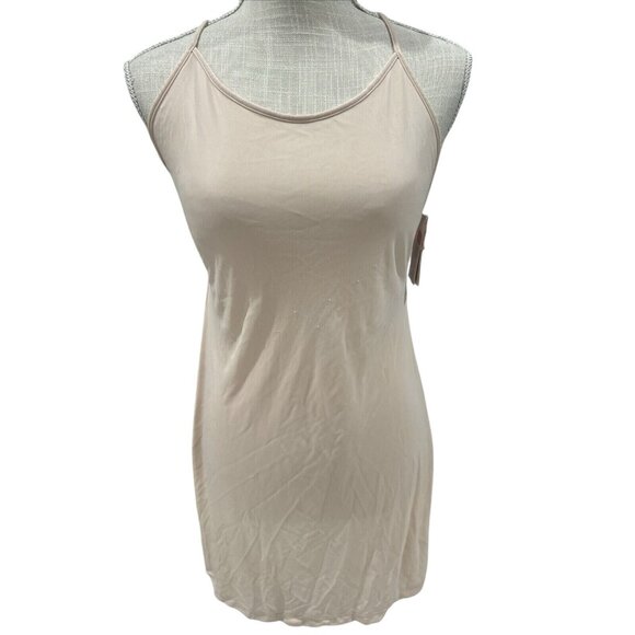 Cabernet M Beige Sleeveless Slip Dress 100% Polyester - Picture 1 of 4